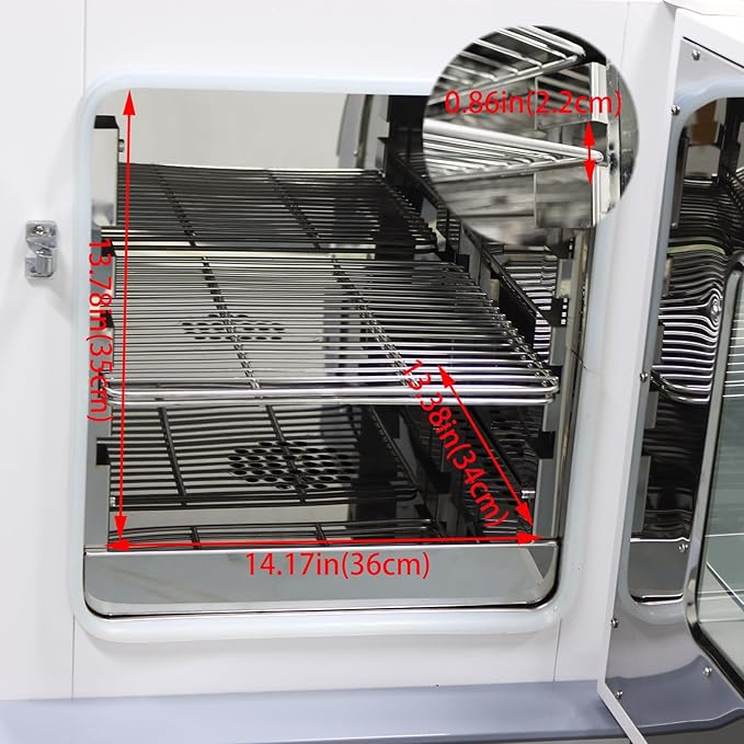 Lab Forced Air Convection Drying Oven RT+50-572℉ Drying Oven 45L Lab Industrial Digital Forced Drying Oven 110v 1KW Grey