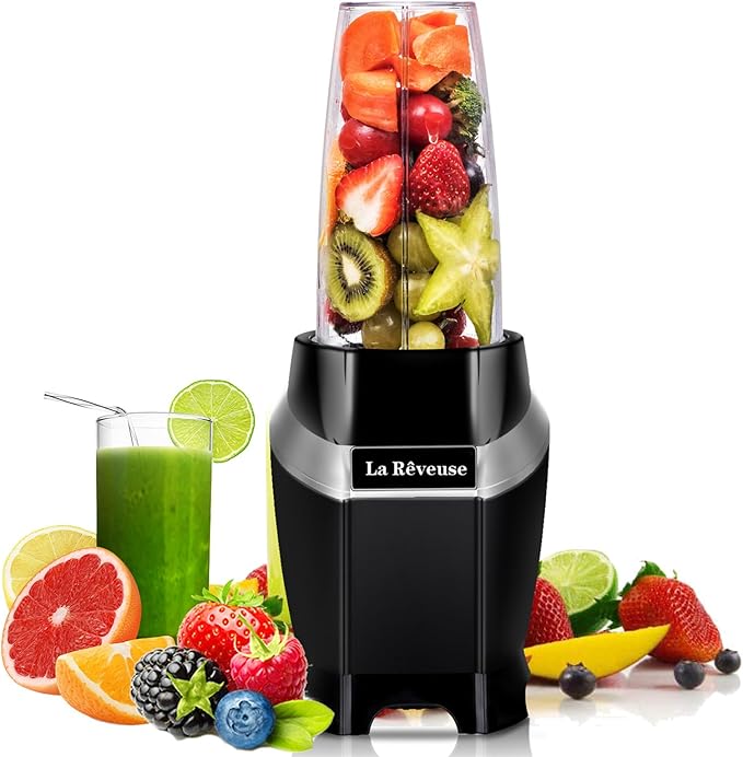 La Reveuse 1000W Smoothie Blender (Black) + La Reveuse 300W Personal Blender (SIlve)