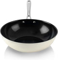 TeChef Collection | Ceramic Nonstick Flat Bottom Wok Stir Fry Pan Nontoxic - Free of PFAS PFOA PTFE (Wok 12)