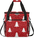 Christmas Tree Travel Coffee Maker Carrying Bag Red Large Organizer Storage Tote Bag Insulated Reusable Cooler Lunch Bags