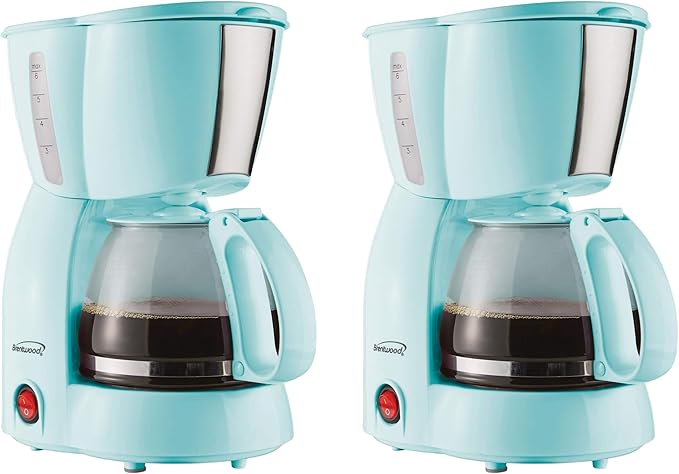 Brentwood TS-213BL 4 Cup Coffee Maker Blue (Pack of 4)