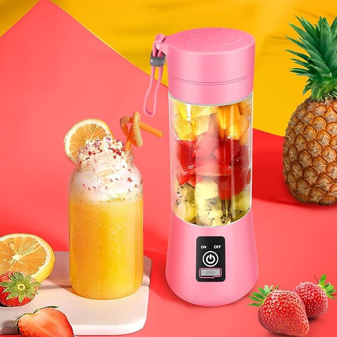 Portable Blender for Shakes and Smoothies6 Blades Juicer Cup for USB RechargeablePersonal Blender with One Touche OperationBlender Shake Smoothie for KitchenTravel and Sport