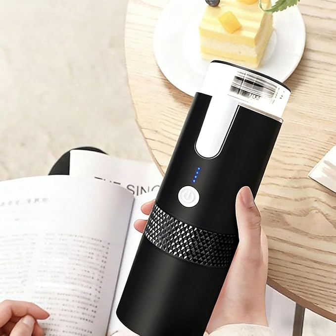 Portable Coffee Maker USB Rechargeable 15 Bar Espresso Machine Travel Coffee Machine with Built in 1200mAh Battery Ideal for Ground Pods &amp Camping