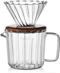 Bincoo Pour Over Coffee Maker Set 11oz - Heat-ResistantCoffee Dripper Size 1 with Walnut CollarDrip Coffee Maker for Coffee Brewer Kit HomeOfficeGift
