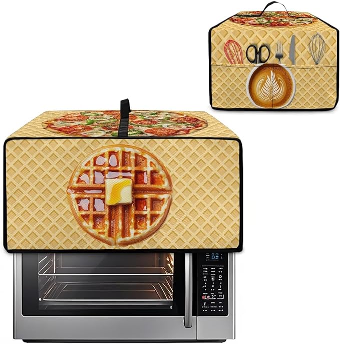 Doojoayie Waffle Toaster Cover 4 Slice Small Appliance Dust Protector Bread Making Machine Cover Compatible with Toaster/Kitchen Appliance 18.5x14.5x 9
