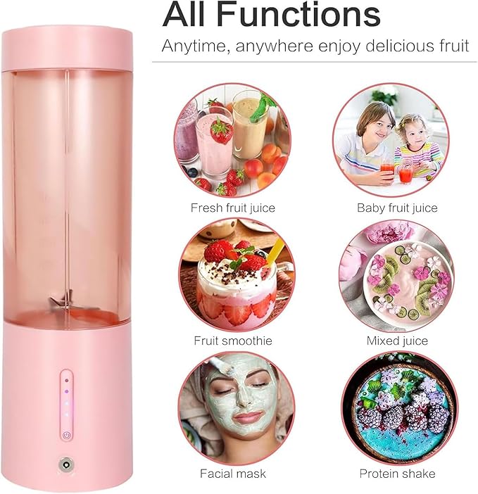 Small USB Rechargeable Blender Fruit Juicers Rechargeable Fruit Juicer Portable Blender IPX8 ABS Portable Electric Juicer
