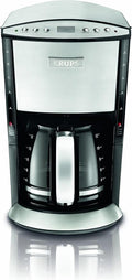KRUPS 1500635079 Stainless Steel Programmable Coffee Maker with Glass Carafe and LCD Screen 12-cup Silver