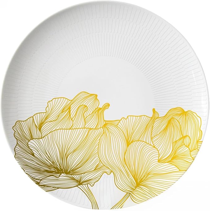 Porcelain dinnerware Set service for 6Lightweight Round Bone China Dinnerware SetsSteak Dinner Plates Dish Set (24Pcs)Freezer Safe Elegant Dining Plates for New house celebration