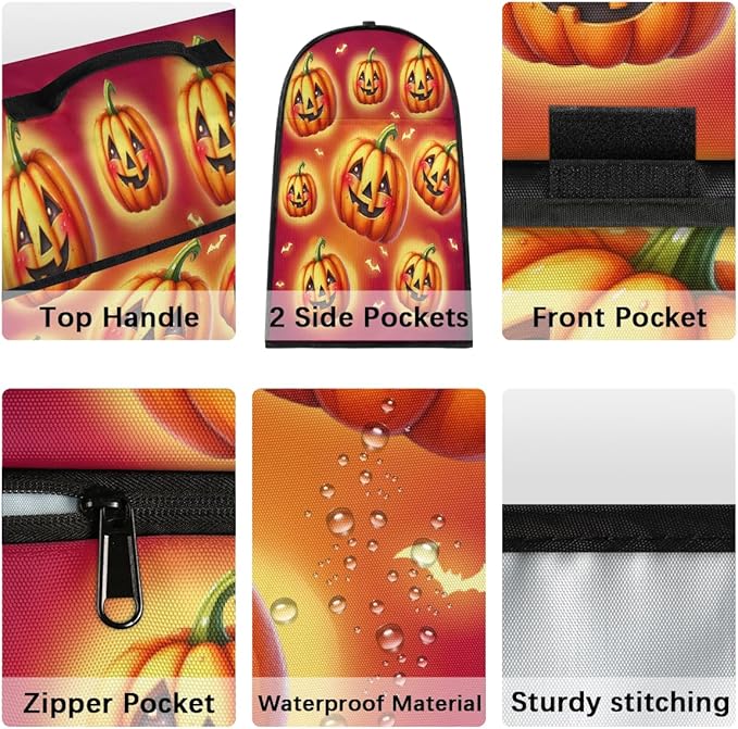 cfpolar Kitchen Aid Mixer Cover Compatible with 6-8 Quarts Halloween Glowing Pumpkin Stand Mixer Cover Kitchen Aid Mixers Accessories Appliance Organizer Bag Dust Covers with Zipper Pocket