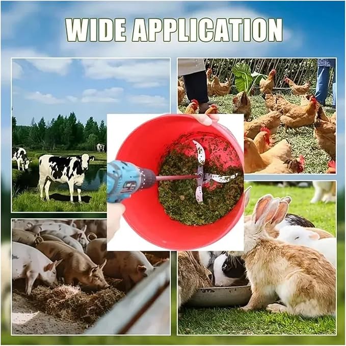 4 Blades Fruit Vegetable Cutter Blade With 50CM Rod Shaft Base Electric Drill Chopper For Farm Pig Feed Crusher Stirring Mixer