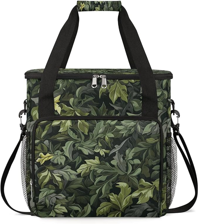Abstract Camo Leaves Coffee Maker Carrying Bag for Keurig K-Mini or K-Mini Plus Storage Portable Coffee Maker Travel Bag