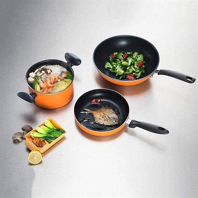 Non-Stick Pot and Pan SetKitchen Cookware SetWoks and Saucepan Pots and Pans SetAluminum Alloy Variety Pack