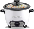 Courant Rice Cooker 8-Cup (Cooked) Removable Non-Stick Bowl One Touch Rice Cooker White