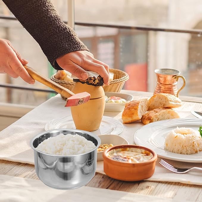 Stainless Steel Rice Cooker Liner Liner Cooking Pot Rice Cooker Parts Inner Pot Accessories (2L)