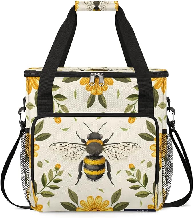 Bee Coffee Maker Carrying Bag Compatible with K-Mini or K-Mini Plus Portable Single Cup Coffee Maker Case with Pockets for K Cup Pods