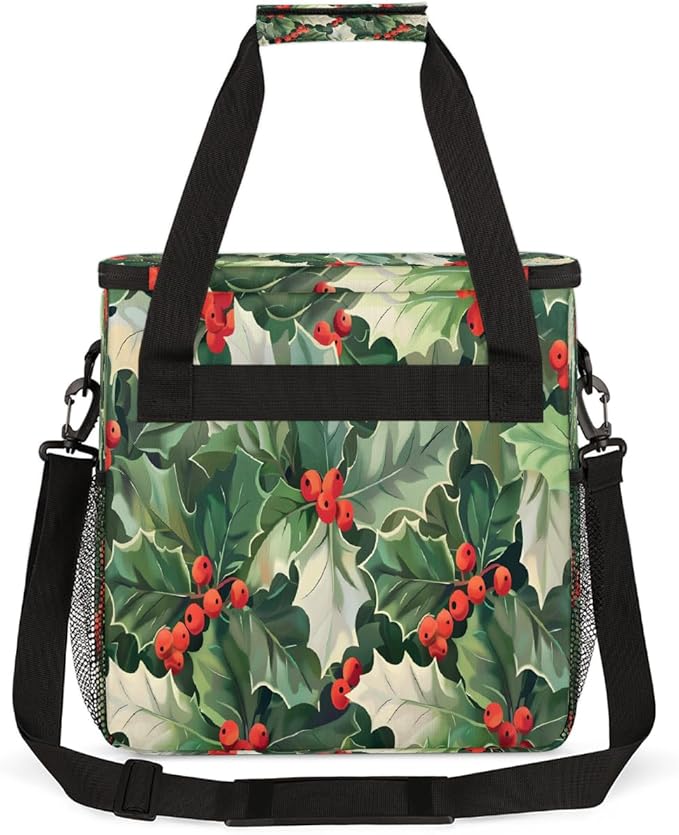Christmas (734) Coffee Maker Carring Bag Travel Carrying Storage Tote Bag Compatible with Keurig K-Mini or K-Mini Plus Portable Single Serve Coffee Brewer Case with Pockets for K-cup Pods