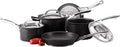 Circulon Infinite Induction Hob Pan Set of 5 - Non Stick Pots and Pans Sets with Stainless Steel Lids &amp Handles Premium Dishwasher Safe Cookware Black