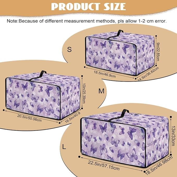 Butterfly Print Toaster Oven Cover Wide Slot Stain Resistant Bread Machine Cover with Side Pockets for Kitchen Counter Decorative 20.5 x 16.5 x 10 Purple