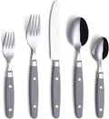 ANNOVA Silverware Set Retro/Rivet Colorful Stainless Steel Tableware Kitchen Flatware Set Utensils Includes Dinner Knives Forks Spoons Salad Forks &amp Dessert Spoons (Gray 20 Pieces)