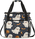 Modern Spooky Ghosts Coffee Maker Carrying Bag Portable Travel Storage Tote Bag Compatible with K-Mini or K-Mini Plus Single Serve Coffee Brewer Carrying Case with Multiple Pockets &amp Shoulder St