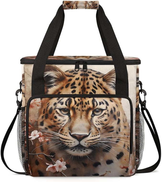 Tiger Coffee Maker Carrying Bag Plum Blossom Portable Travel Storage Tote Bag Compatible with K-Mini or K-Mini Plus Single Serve Coffee Brewer Carrying Case with Multiple Pockets &amp Shoulder Stra