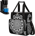 Bohemian Mandala 16 Coffee Maker Carring Bag Travel Carrying Storage Tote Bag Compatible with Keurig K-Mini or K-Mini Plus Portable Single Serve Coffee Brewer Case with Pockets for K-cup Pods