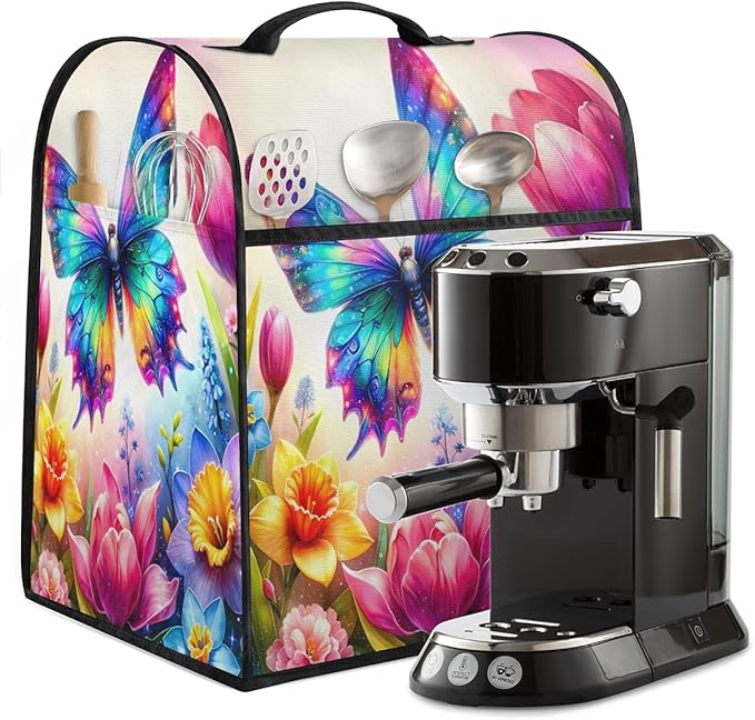 Kitchen Aid Mixer Cover Flower Animal Butterfly Stand Mixer Cover Compatible with 6-8 Quarts Stand Mixers Dust Covers with Zipper Pocket Foldable Washable Kitchen Aid Organizer Bag