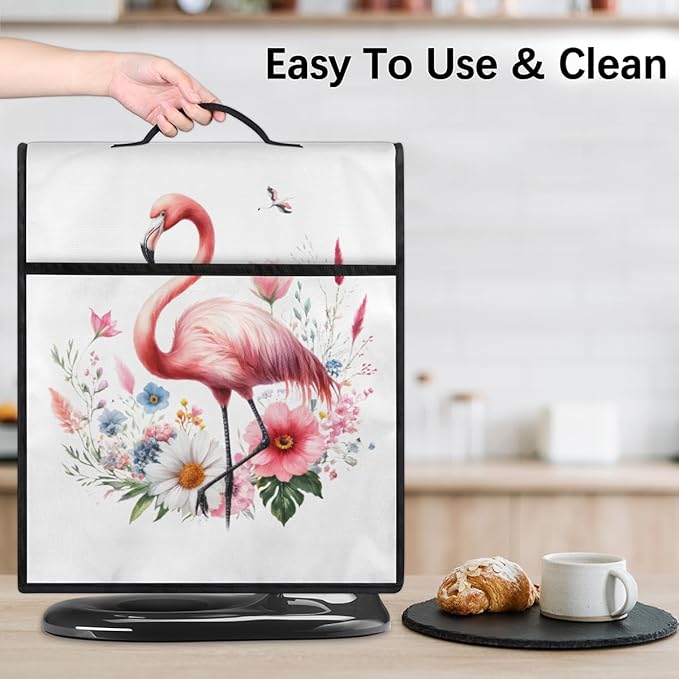 cfpolar Kitchen Aid Mixer Cover Compatible with 6-8 Quarts Pink Flamingo Flower Stand Mixer Cover Kitchen Aid Mixers Accessories Appliance Organizer Bag Dust Covers with Zipper Pocket