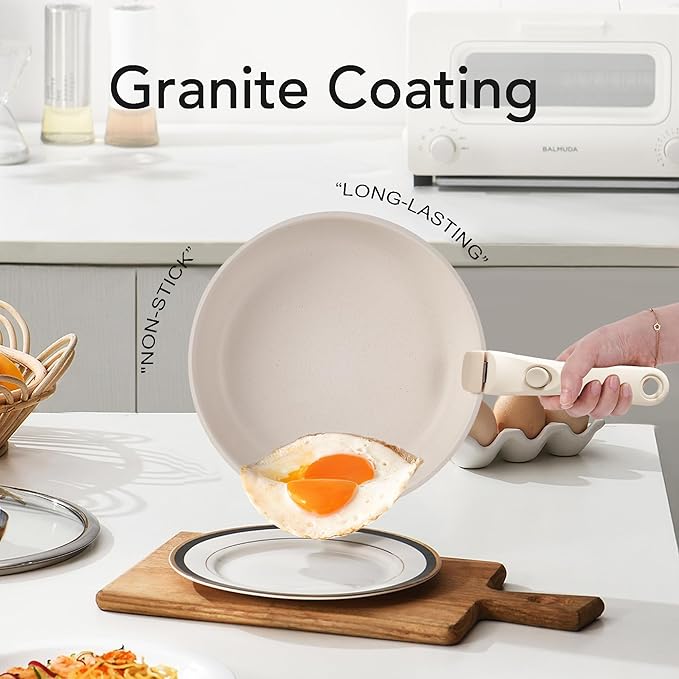 VONIKI Cooking Pots and Pans Detachable handle Ceramic Cookware Sets Removable Handle Kitchen Cookware Set Non Toxic Pot And Pan Oven &amp Dishwasher Safe