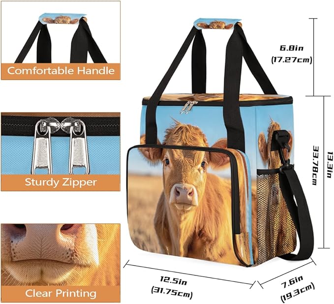 Alpine Cattle Grassland Coffee Maker Carring Bag Travel Carrying Storage Tote Bag Compatible with Keurig K-Mini or K-Mini Plus Portable Single Serve Coffee Brewer Case with Pockets for K-cup Pods