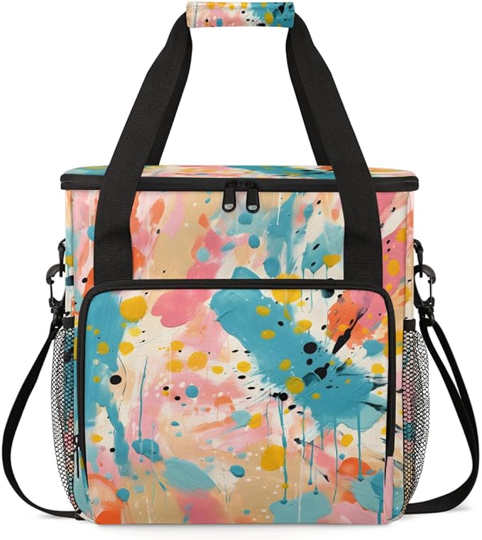 Tie Dyeing Coffee Maker Carrying Bag Portable Travel Storage Tote Bag Compatible with K-Mini or K-Mini Plus Single Serve Coffee Brewer Carrying Case with Multiple Pockets &amp Shoulder Strap
