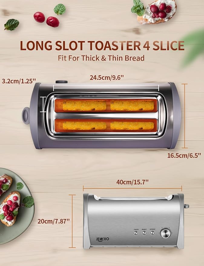 Brush Silver With Grey Toaster