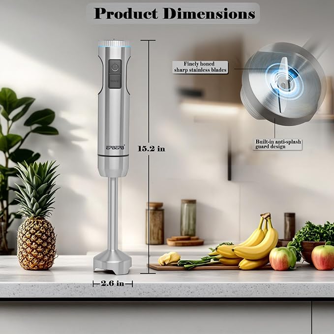 Handheld Immersion Blender Bundle 1000W Powerful 11-in-1 Set for SmoothiesOrange JuicerMinced meatMilk frotherEgg Beater Dough Hook Vegetable Chopper Potato Masher