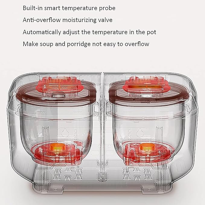 Professional Electric Rice Cooker - 1.5L+1.5L Double Inner Integrated Multi Function 12H Appointment Precise Dual-Sense Temperature Control - Home Kitchen Appliance (White)