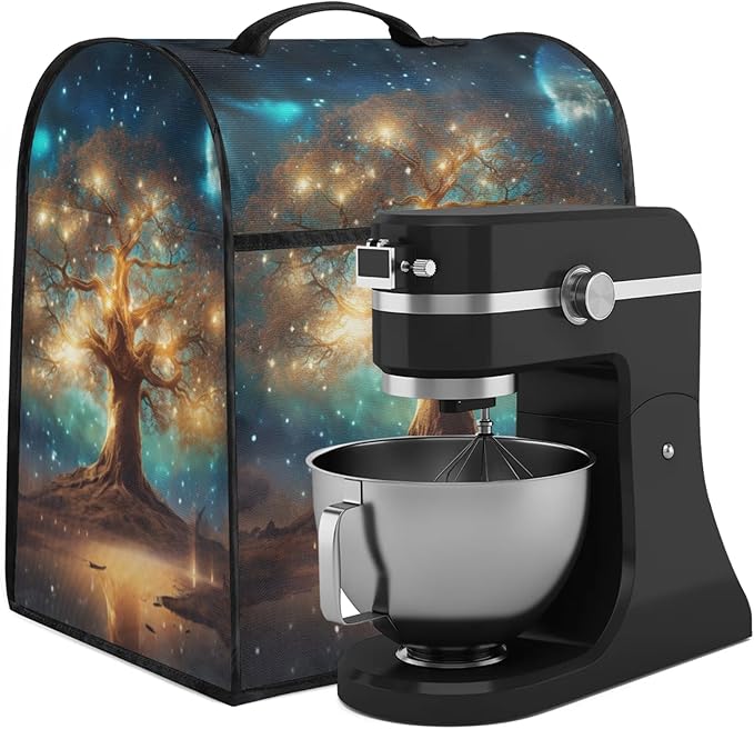 cfpolar Kitchen Aid Mixer Cover Compatible with 6-8 Quarts Tree Of Life Blue Stand Mixer Cover Kitchen Aid Mixers Accessories Appliance Organizer Bag Dust Covers with Zipper Pocket