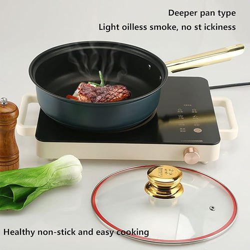 12pcs Pots and Pans Set Non Stick Stainless Steel Kitchen Cookware Sets Induction with Visual Lid Cooking Set Includes Soup Pot Frying Pan Milk Pot for Oven &amp Dishwasher SafeC
