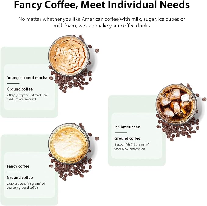 Portable Espressoes Machine 3 in 1 Coffee Maker Fast Self Heating 20 Bar 9600mAh Rechargeable Electric Coffee Machine for Camping Travel Office (Black)