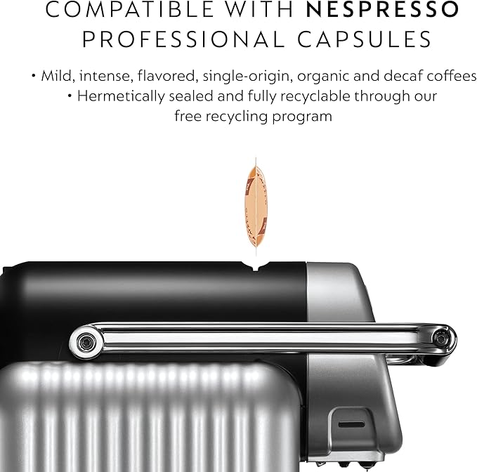 Nespresso Professional Coffee Starter Bundle for Small Businesses Zenius Professional Coffee Machine Taste Experience Coffee Sampling Box Recycling Bin and Bags to recycle used capsules (Renewed)