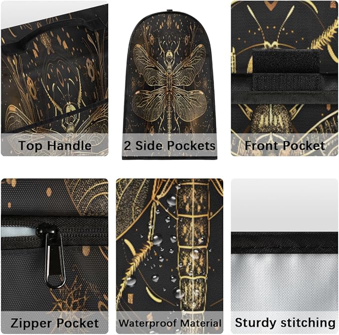 cfpolar Kitchen Aid Mixer Cover Compatible with 6-8 Quarts Vintage Dragonfly Black Stand Mixer Cover Kitchen Aid Mixers Accessories Appliance Organizer Bag Dust Covers with Zipper Pocket