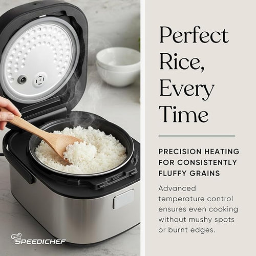 10-Cup Rice Cooker with Steamer Basket | Smart Rice Maker with Easy-to-Clean Nonstick Inner Pot | Delay Timer &amp Keep Warm Settings | Non-Toxic &amp BPA-Free | Ideal for Family Meals Stainless St
