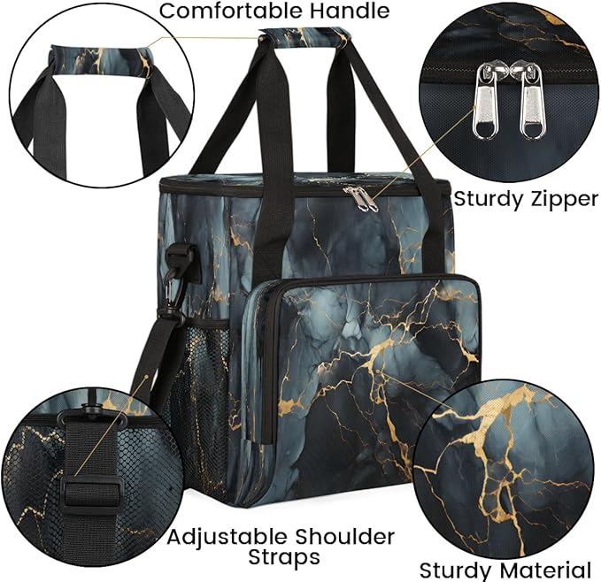 Plain Marble Pattern Coffee Maker Carrying Bag for Keurig K-Mini or K-Mini Plus Storage Portable Coffee Maker Travel Bag