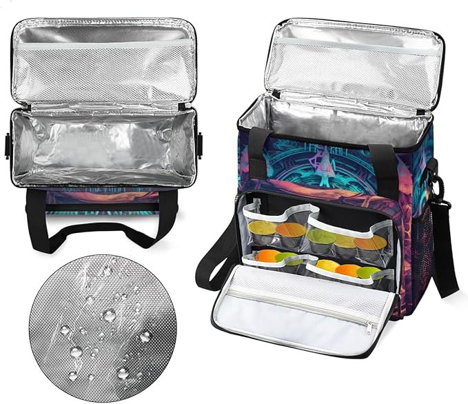 Sacred Geometry Coffee Maker Carrying Bag Magic Circle Travel Storage Bag Compatible with K-Mini or K-Mini Plus Single Serve Coffee Brewer Carrying Case with Multiple Pockets &amp Shoulder Strap