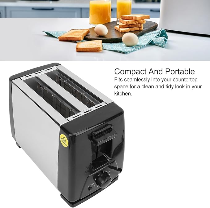 2 Toaster Long Slot Toaster Stainless Steel Bread Toaster Wide Slot Toaster with 6 Levels Timing for Bagels &amp Waffles Anti Clogging Auto Shutoff Reheat and Cancel Button