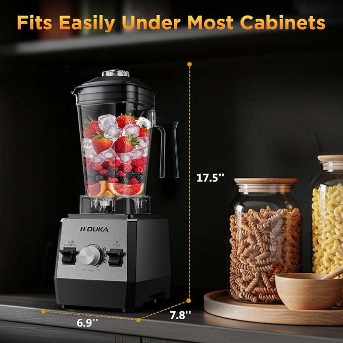 Blender Countertop Blenders for Kitchen with 64oz Pitcher Powerful 25000 PRM Blender for Smoothies Ice Crushing Frozen Fruits Milkshakes Pulse Function Self-Cleaning (Silver Black)