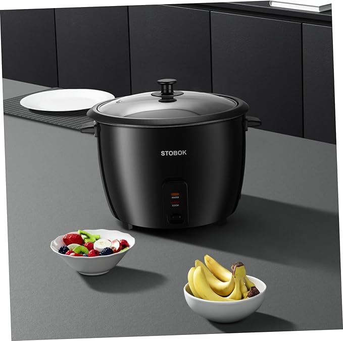 Luxshiny Electric Rice Cooker with Clear Lid Portable Multi-function Stew and Soup Pot Automatic Keep Warm Feature US Plug for Home and Travel Cooking