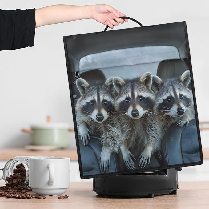 cfpolar Kitchen Aid Mixer Cover Compatible with 6-8 Quarts Cute Raccoon Animal Stand Mixer Cover Kitchen Aid Mixers Accessories Appliance Organizer Bag Dust Covers with Zipper Pocket