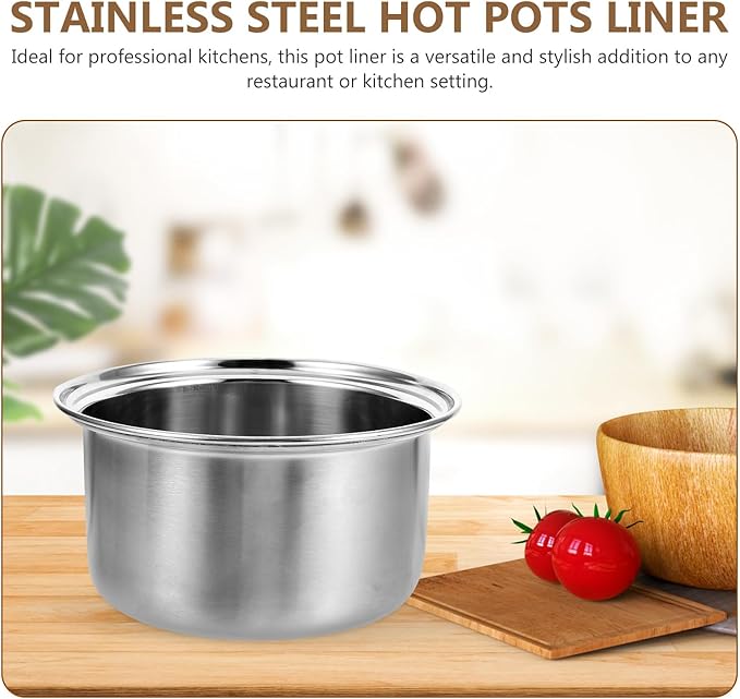 Cabilock Stainless Steel Hot Pot Liner for Induction Cooking Anti-Scald Soup Pot Liner for Single Serving Dual Flavor Divider for Small Gatherings