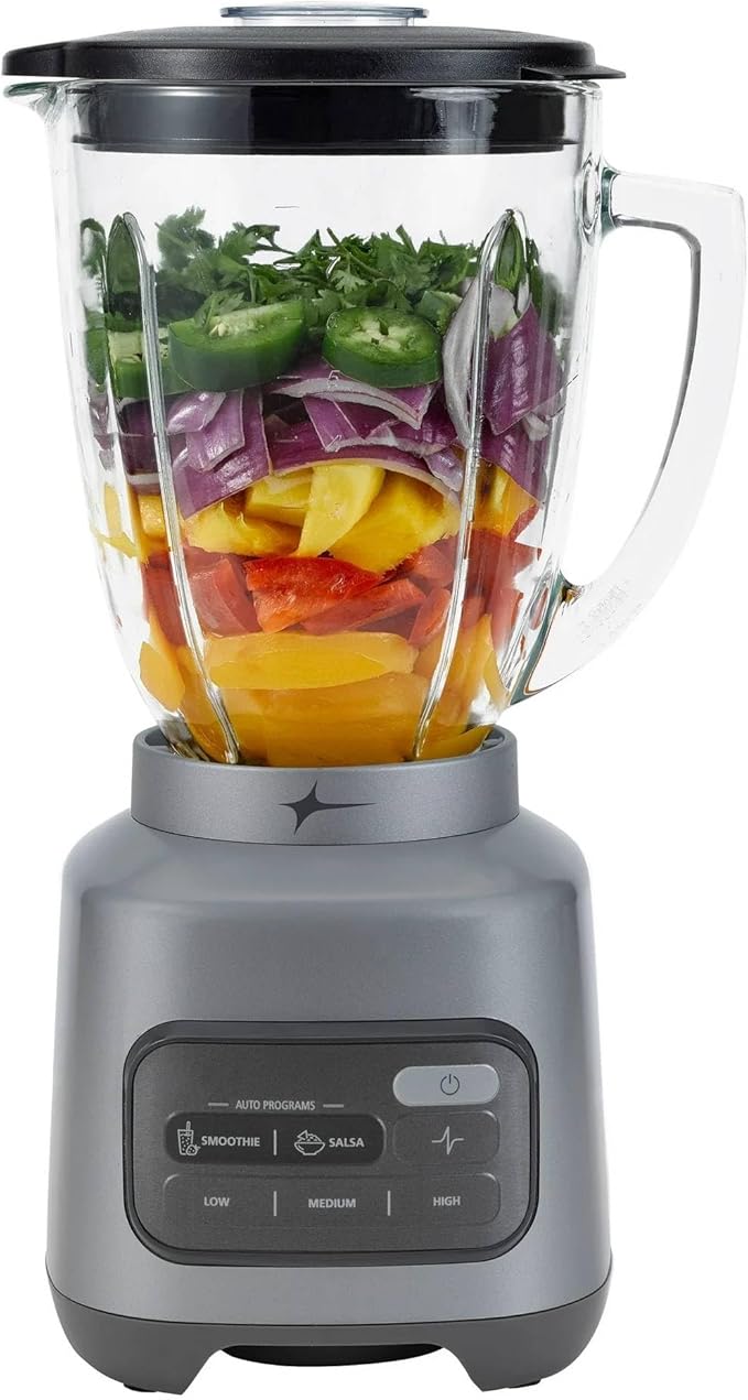 One-Touch Glass Blender 8-Cup Glass Jar Smoothie Blend