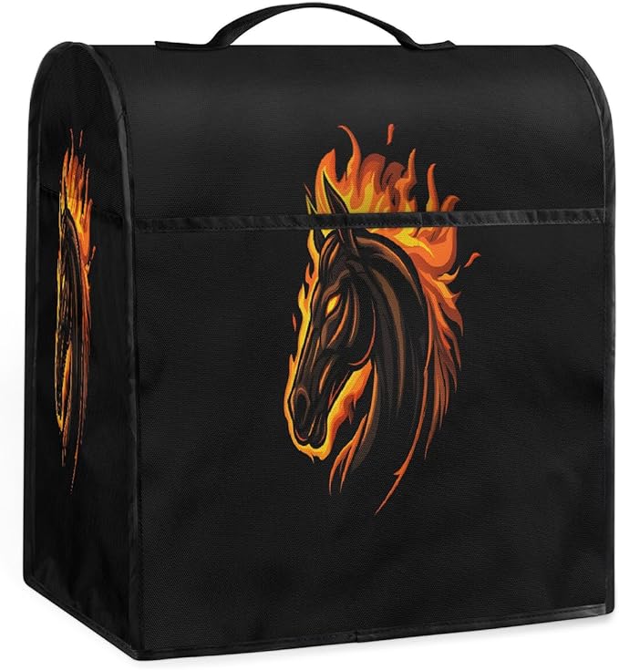 cfpolar Kitchen Aid Mixer Cover Compatible with 6-8 Quarts Animal Horse Head Stand Mixer Cover Kitchen Aid Mixers Accessories Appliance Organizer Bag Dust Covers with Zipper Pocket