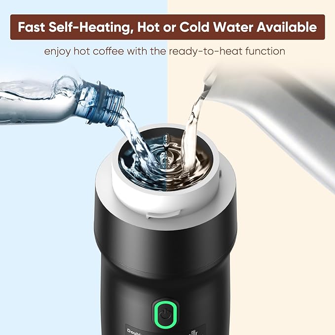 Portable Electric Espresso Machine Car Self-Heating Coffee Maker with USB-DC Travel Coffee Machine for Camping Compatible With NS Capsules &amp Ground Coffee Portable Coffee Maker for Hiking RV